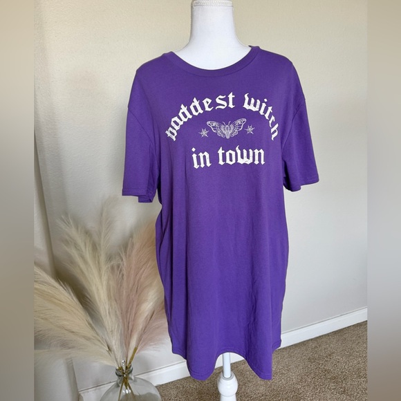 Tops - Purple Graphic Tee - Women's Top “Baddest Witch In Town”
